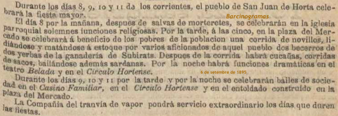 La Festa Major d'Horta a 1895